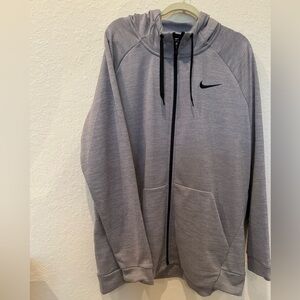 Hooded gray lightweight workout jacket